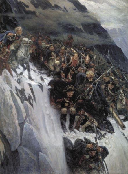 Vasily Surikov March of Suvorov through the Alps oil painting picture